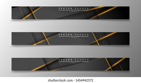Set a banner background for your design. gold color and shadow of the light line. vector graphic design illustration