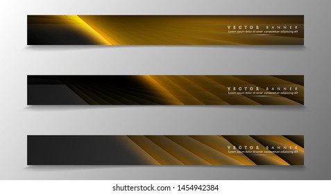 Set a banner background for your design. gold color and shadow of the light line. vector graphic design illustration