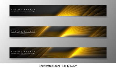 Set a banner background for your design. gold color and shadow of the light line. vector graphic design illustration