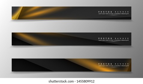 Set a banner background for your design. gold color and shadow of the light line. vector graphic design illustration. suitable for your background design