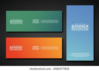 set banner backgrounds with modern geometric lines textured pattern and colorful dynamic gradation. for element design and other users. vector Illustration