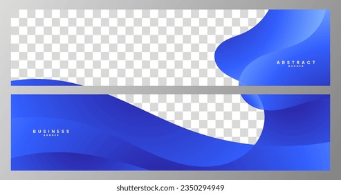 set of banner blue gradient background with copy space area