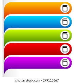 Set of banner, bookmark element with book symbol