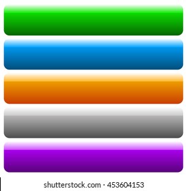 Set of banner, button background. Horizontal rectangular buttons with empty space for your message. Tags, labels.