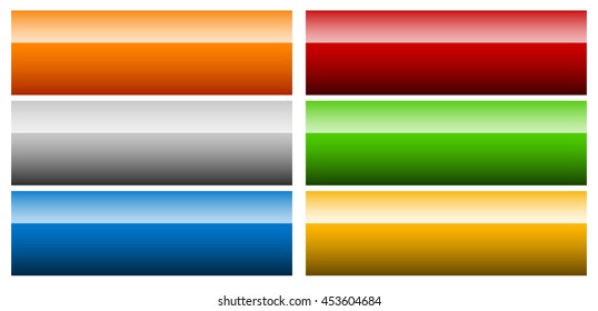 Set of banner, button background. Horizontal rectangular buttons with empty space for your message. Tags, labels.