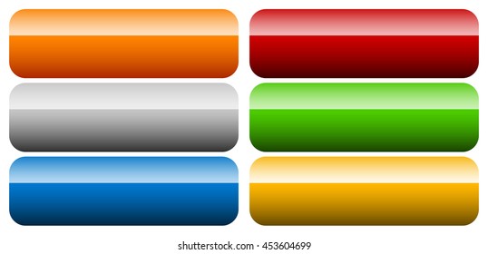 Set of banner, button background. Horizontal rectangular buttons with empty space for your message. Tags, labels.