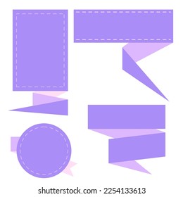 Set banner decoration origami purple