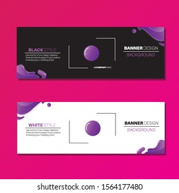 Set a banner design with a combination of several color   - vector