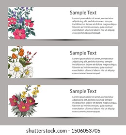 set of banner design, flowers concept design.