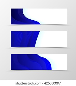 Set of banner design. Banner for header. Design of banner in blue color