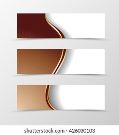 Set of banner design. Banner for header. Design of banner in chocolate style