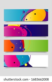 set of Banner design template with abstract curvy colorful shape. Vector colorful illustration with copy space for background in eps10
