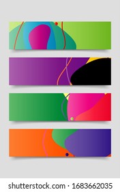 conjunto de plantillas de diseño de banner con forma abstracta de color curvado. Ilustración de color vectorial con espacio de copia para fondo en eps10