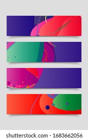 set of Banner design template with abstract curvy colorful shape. Vector colorful illustration with copy space for background in eps10