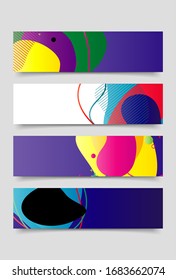 set of Banner design template with abstract curvy colorful shape. Vector colorful illustration with copy space for background in eps10