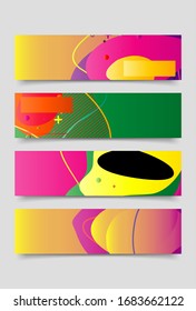 conjunto de plantillas de diseño de banner con forma abstracta de color curvado. Ilustración de color vectorial con espacio de copia para fondo en eps10
