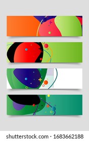 conjunto de plantillas de diseño de banner con forma abstracta de color curvado. Ilustración de color vectorial con espacio de copia para fondo en eps10