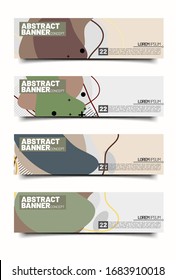 set of Banner design template with abstract curvy colorful shape. Vector colorful illustration with copy space for background in eps10