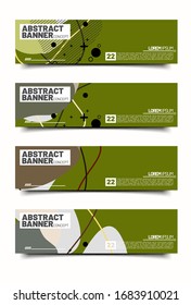 set of Banner design template with abstract curvy colorful shape. Vector colorful illustration with copy space for background in eps10