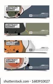 set of Banner design template with abstract curvy colorful shape. Vector colorful illustration with copy space for background in eps10