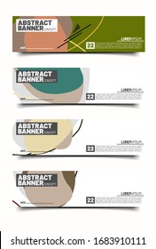 set of Banner design template with abstract curvy colorful shape. Vector colorful illustration with copy space for background in eps10