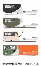 set of Banner design template with abstract curvy colorful shape. Vector colorful illustration with copy space for background in eps10