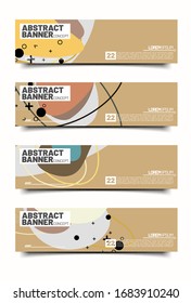 set of Banner design template with abstract curvy colorful shape. Vector colorful illustration with copy space for background in eps10