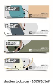 set of Banner design template with abstract curvy colorful shape. Vector colorful illustration with copy space for background in eps10