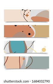 Set of Banner design template with abstract curvy colorful shape. Vector colorful illustration for background in eps10