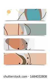 Conjunto de plantillas de diseño de banner con forma abstracta de color curvado. Ilustración de color vectorial para el fondo en eps10