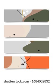 Conjunto de plantillas de diseño de banner con forma abstracta de color curvado. Ilustración de color vectorial para el fondo en eps10