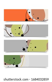Set of Banner design template with abstract curvy colorful shape. Vector colorful illustration for background in eps10