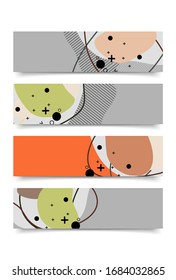 Set of Banner design template with abstract curvy colorful shape. Vector colorful illustration for background in eps10