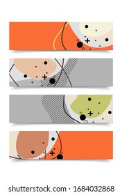 Set of Banner design template with abstract curvy colorful shape. Vector colorful illustration for background in eps10