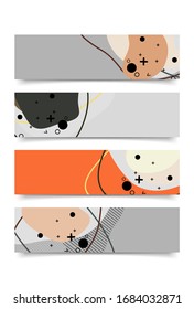 Set of Banner design template with abstract curvy colorful shape. Vector colorful illustration for background in eps10