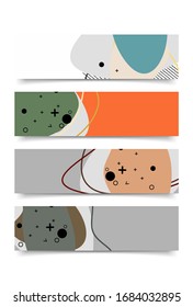 
set of Banner design template with abstract curvy colorful shape. Vector colorful illustration for background in eps10