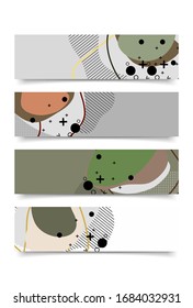 
conjunto de plantillas de diseño de banner con forma abstracta de color curvado. Ilustración de color vectorial para el fondo en eps10
