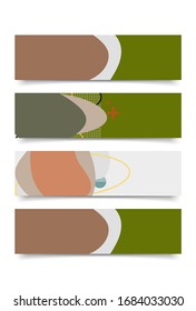 
conjunto de plantillas de diseño de banner con forma abstracta de color curvado. Ilustración de color vectorial para el fondo en eps10
