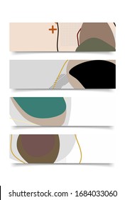 
conjunto de plantillas de diseño de banner con forma abstracta de color curvado. Ilustración de color vectorial para el fondo en eps10
