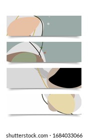 
Set von Bannerdesign-Vorlage mit abstrakter, kurviger, bunter Form. Vektorillustration bunter Illustration für Hintergrund in EPS10