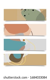 
conjunto de plantillas de diseño de banner con forma abstracta de color curvado. Ilustración de color vectorial para el fondo en eps10