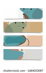 
set of Banner design template with abstract curvy colorful shape. Vector colorful illustration for background in eps10