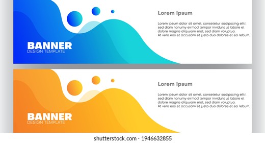 set of banner design template with abstract background
