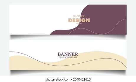 set of banner design template with pastel color