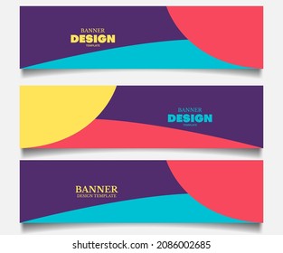 conjunto de plantillas de diseño de banner en color retro