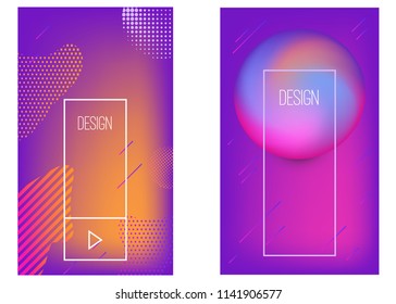Set of banner design templates with abstract  vibrant gradient shapes. Design element for poster, card, flyer,presentation, brochures,cover. Vector image
