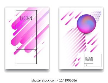 Set of banner design templates with abstract  vibrant gradient shapes. Design element for poster, card, flyer,presentation, brochures,cover. Vector image