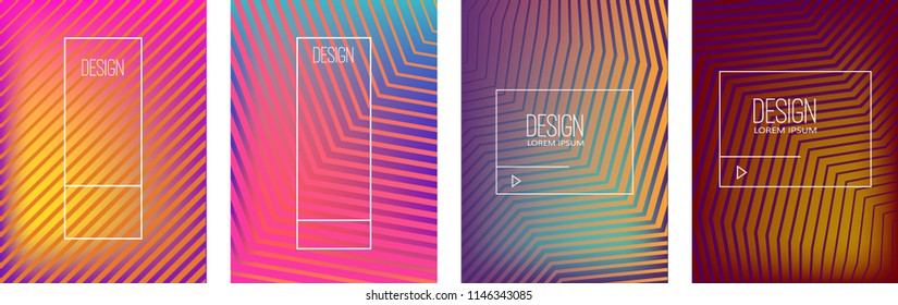 Set of banner design templates with abstract  vibrant gradient shapes. Design element for poster, card, flyer,presentation, brochures,cover. Vector image