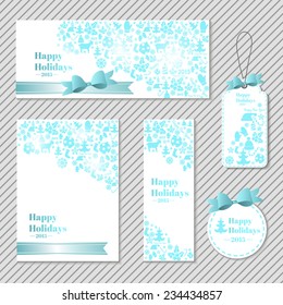 Set of banner, design templates with Christmas icons