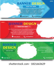Set of banner design templates in various beautiful colors